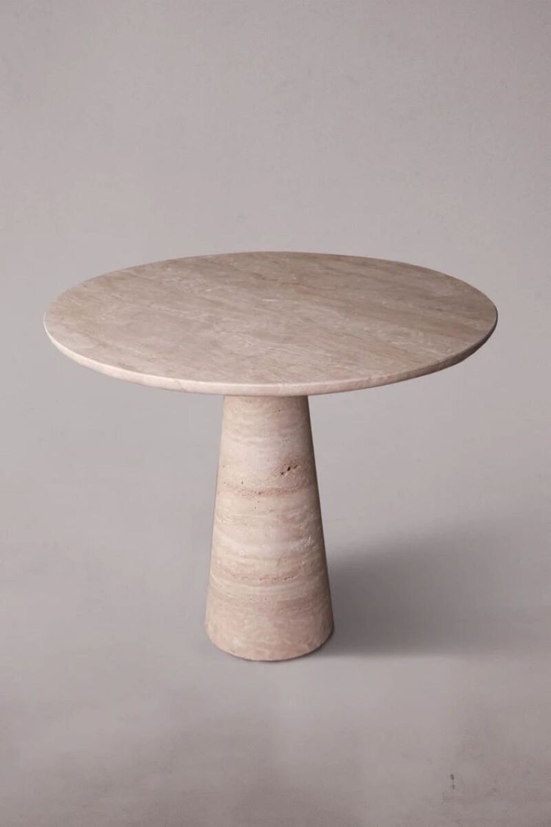 Travertine Round Dining Table 43.3"