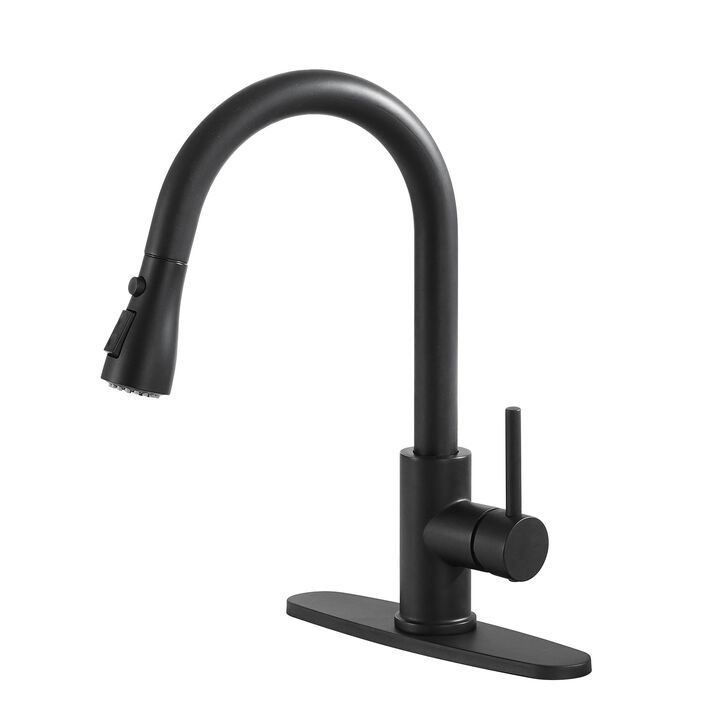 Mondawe High Arc Pull Out Kitchen Faucets with Pull Down Spray Kitchen Sink Faucet Retractable and 360 Ration