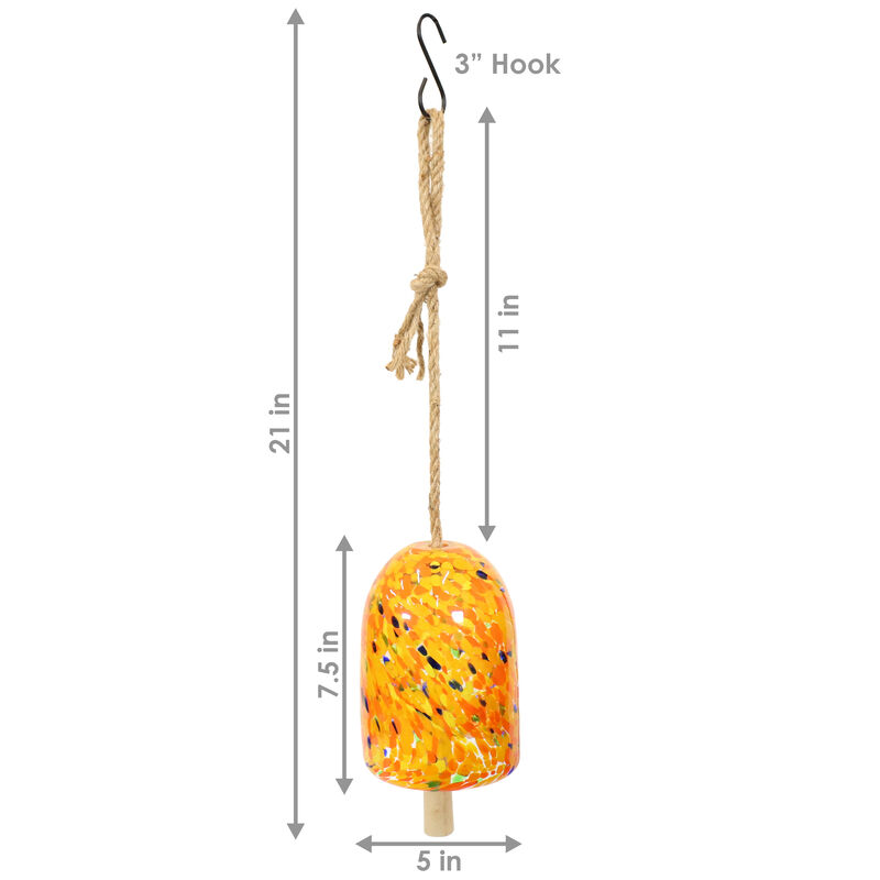 Sunnydaze Natural Melody Glass Wind Chime Bell - 7.5 in