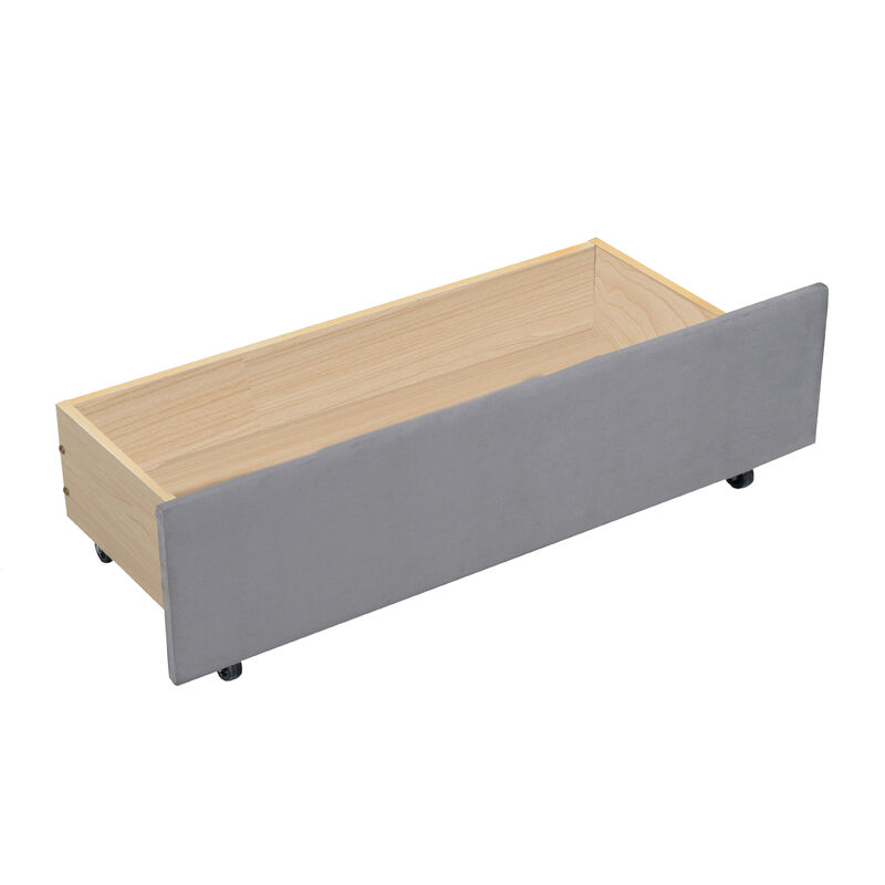 Merax Velvet Daybed with Backrest and 2 Drawers