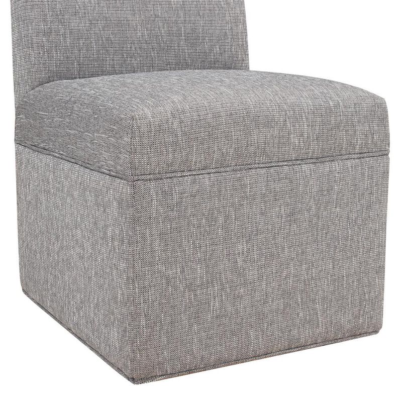 Comfort Pointe Delray Modern Upholstered Castered Chair in Ashen Grey