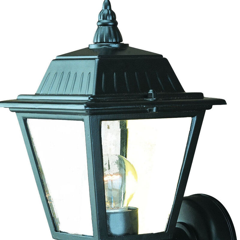 Hivvago Matte Black Cast Aluminum Outdoor Wall Light