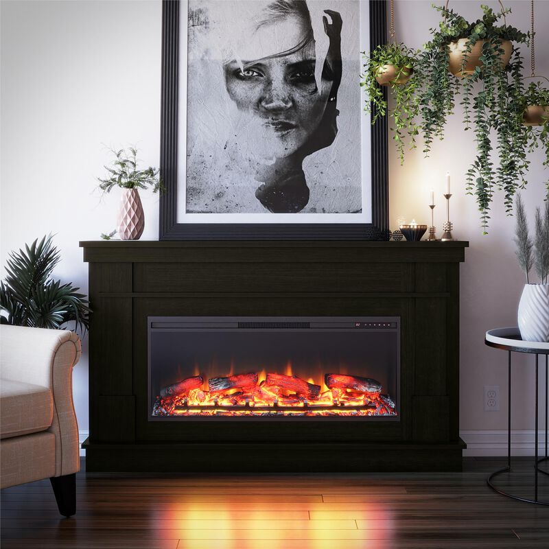 Elmcroft Wide Mantel with Linear Electric Fireplace