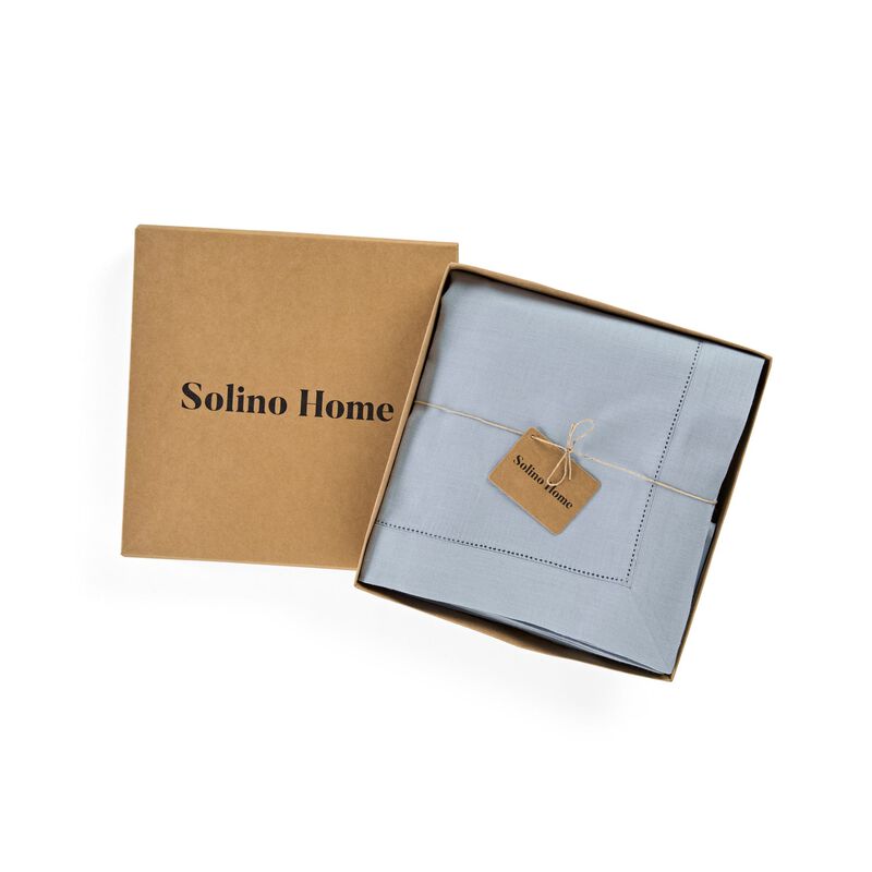 Solino Home 100% Pure Linen Tablecloth | Classic Hemstitch