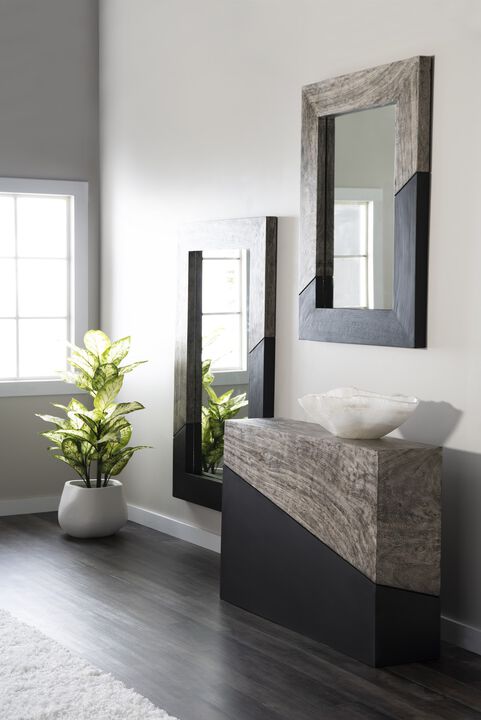 Geometry Wood Large Mirror