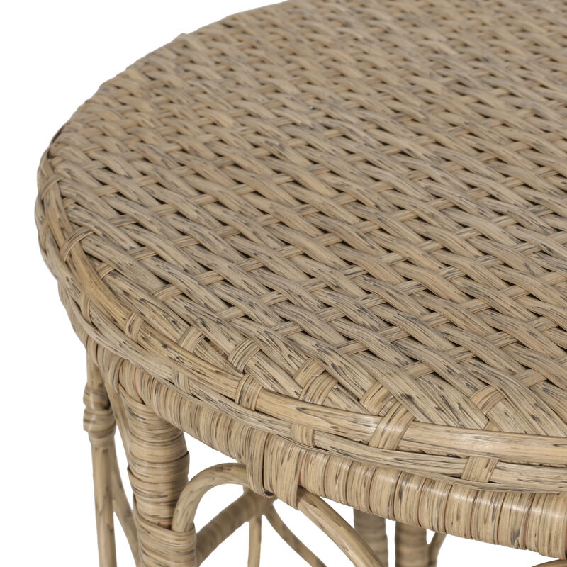 Merax 3 Pieces Outdoor PE Rattan Seating Chat Set