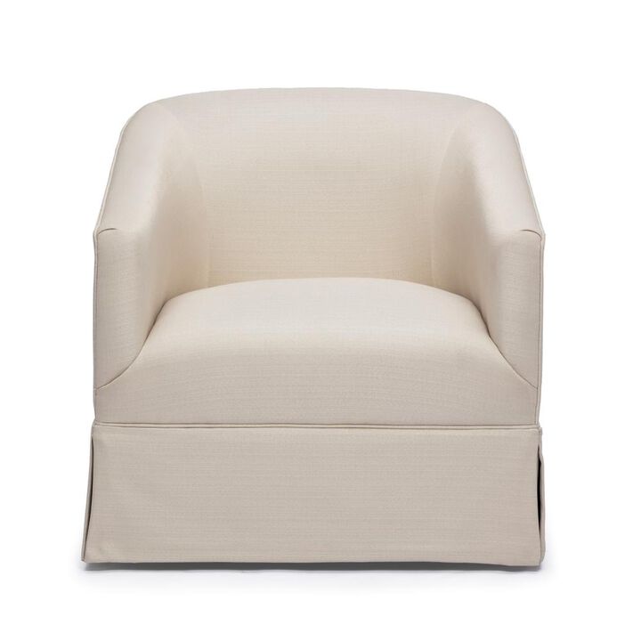 Comfort Pointe Elm Linen Skirted Swivel Chair