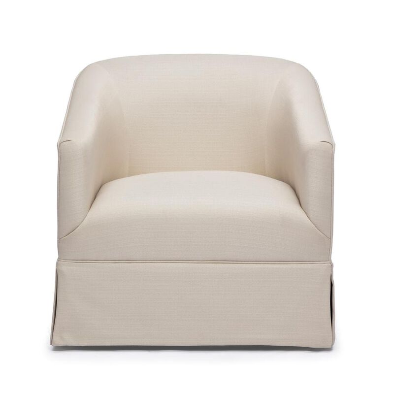 Comfort Pointe Elm Linen Skirted Swivel Chair