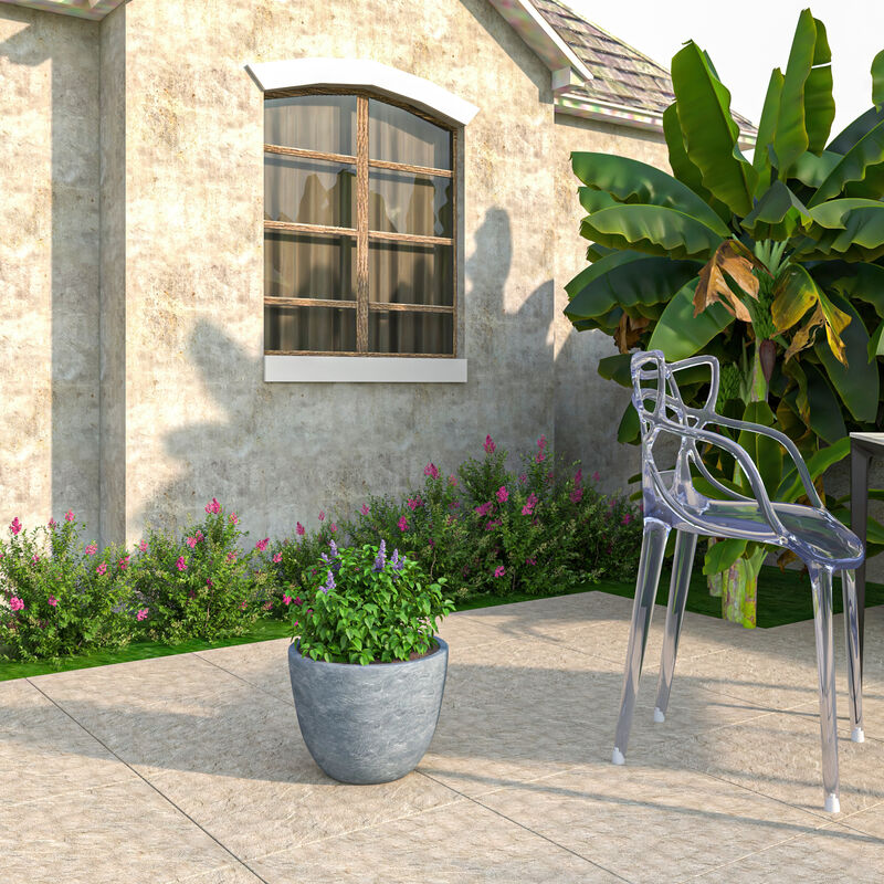 LeisureMod Dahlia Series Fiberstone ans MgO Clay 11" Planter