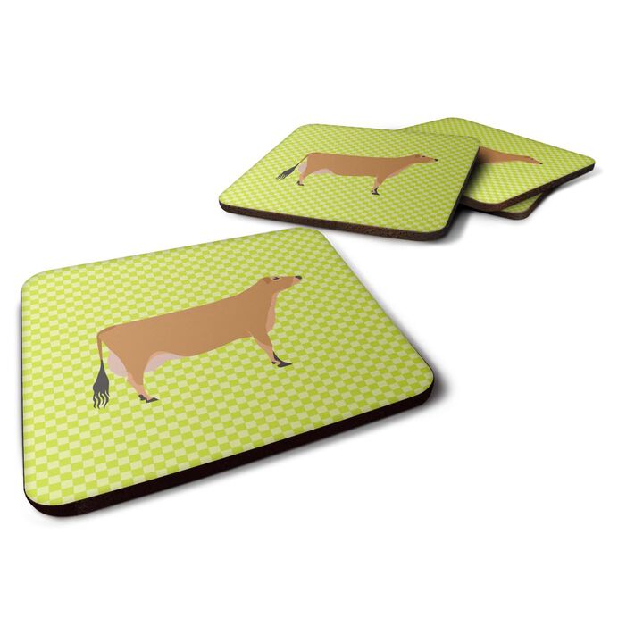 Caroline's Treasures Jersey Cow Green Decorative coasters, 3.5, Multicolor