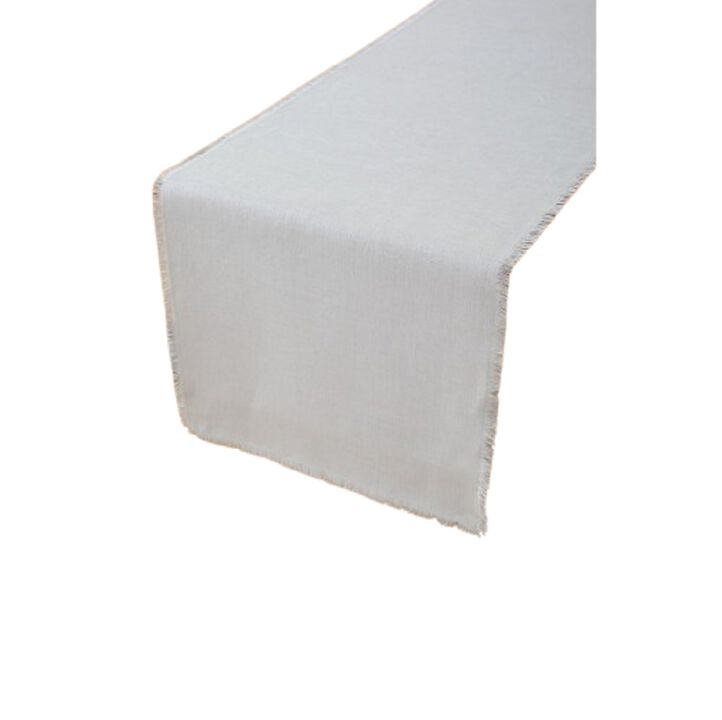 Solino Home 100% Pure Linen Table Runner 14 x 60 Inch | Fringe