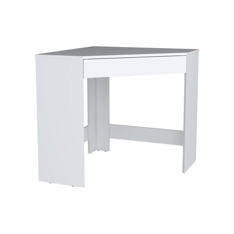 Amity Corner Desk with Spacious Drawer and Optimal Workstation-White