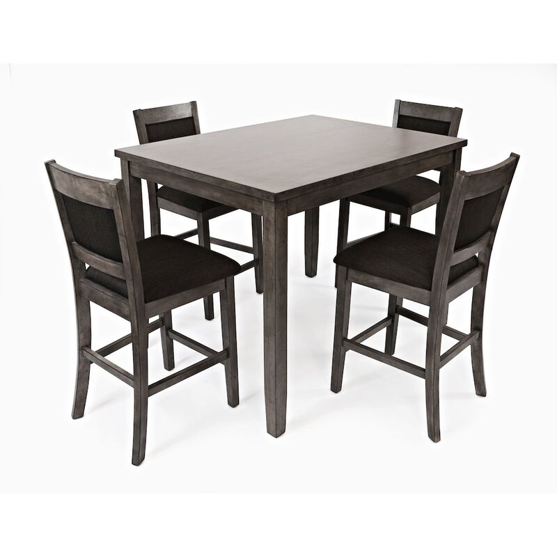 Jofran Greyson Heights 5 Pack Dining Set - Counter Height Table with 4 Stools