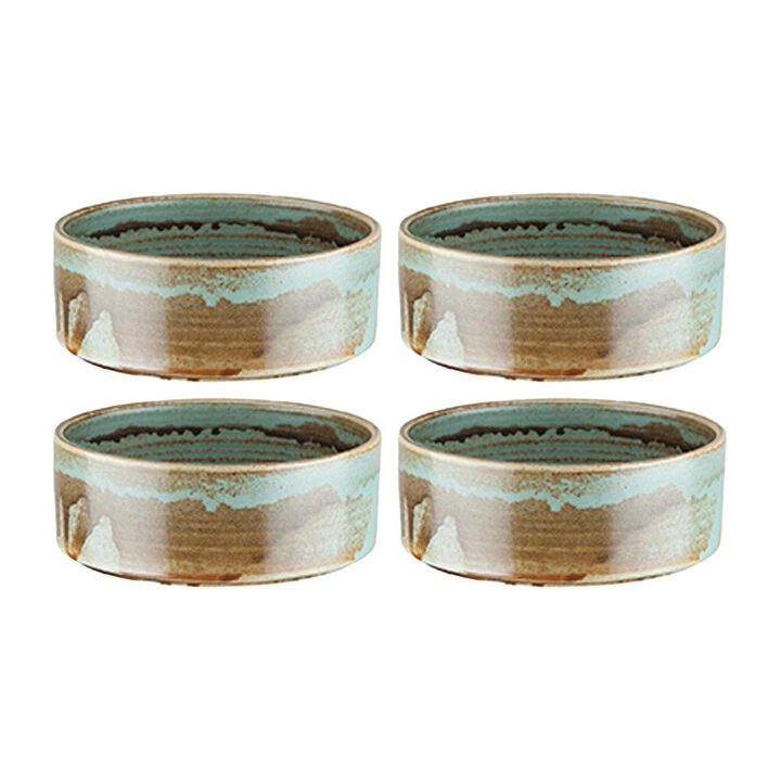 Coral dia.5.25" h:2" 15 oz. Round Decorated Porcelain Bowl (Set of 4)