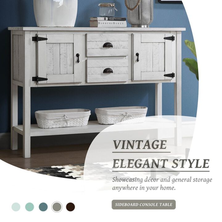 Retro Style Solid Wood Sideboard with Drawers & Cabinets