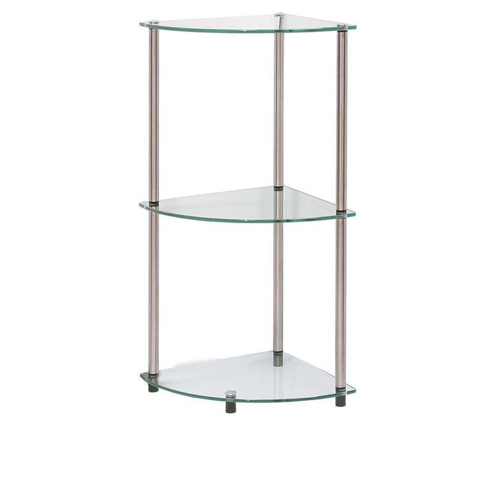 Convience Concept, Inc. Designs2Go Classic Glass 3 Tier Corner Shelf