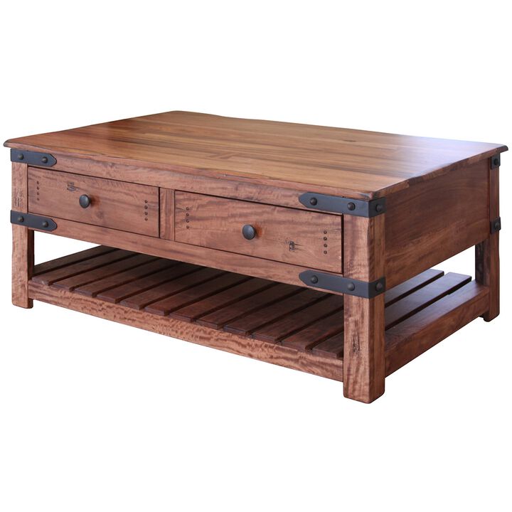 Umey 24 Inch 1 Drawer Narrow Chairside End Table, Belt Accents, Brown Wood-Benzara