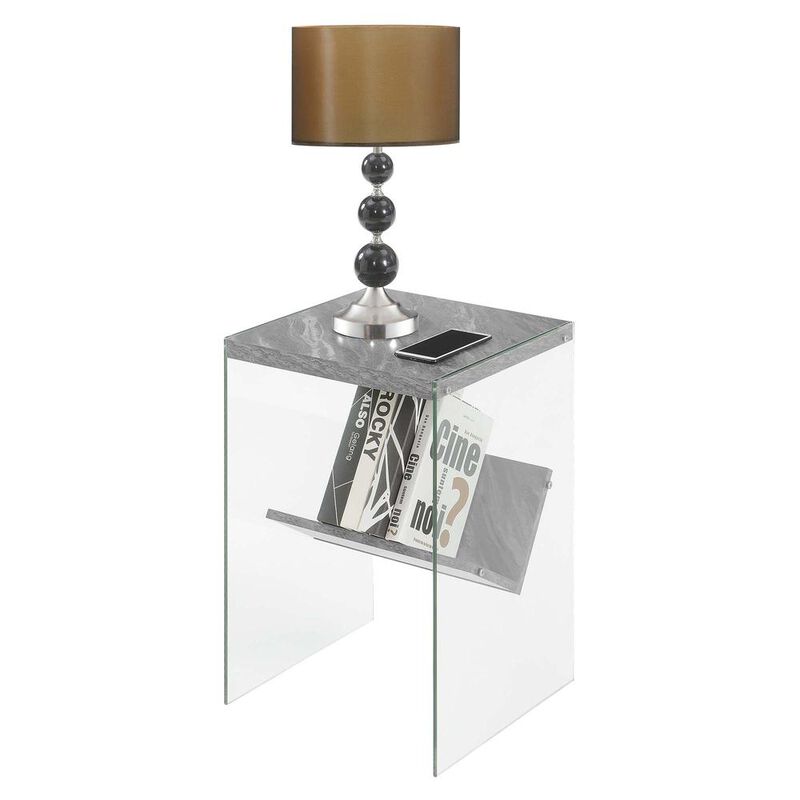 Convenience Concepts Soho End Table, Gray Marble