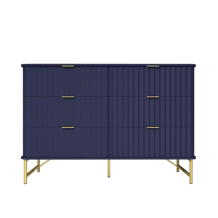 6-Drawer Dresser Chest with Metal Base