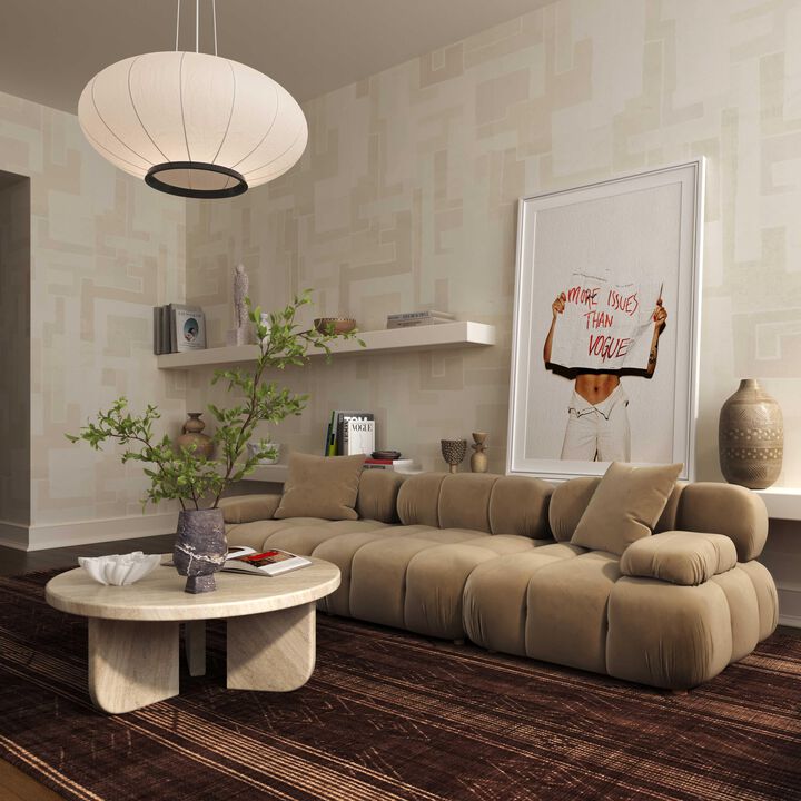 Calliope Cream Vegan Shearling Modular Sofa