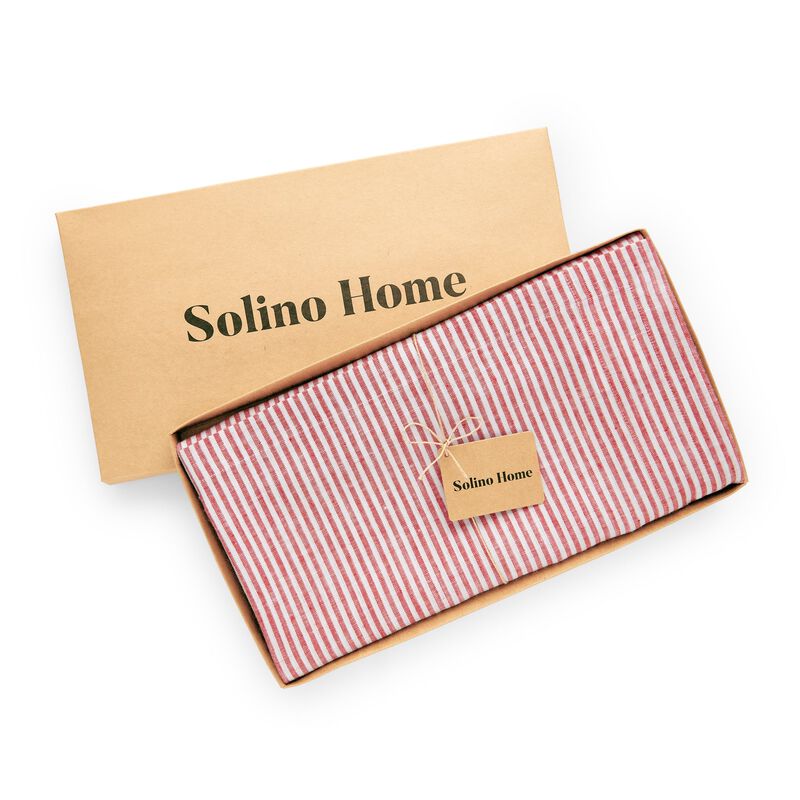 Solino Home 100% Pure Linen Tablecloth | Narrow Stripe