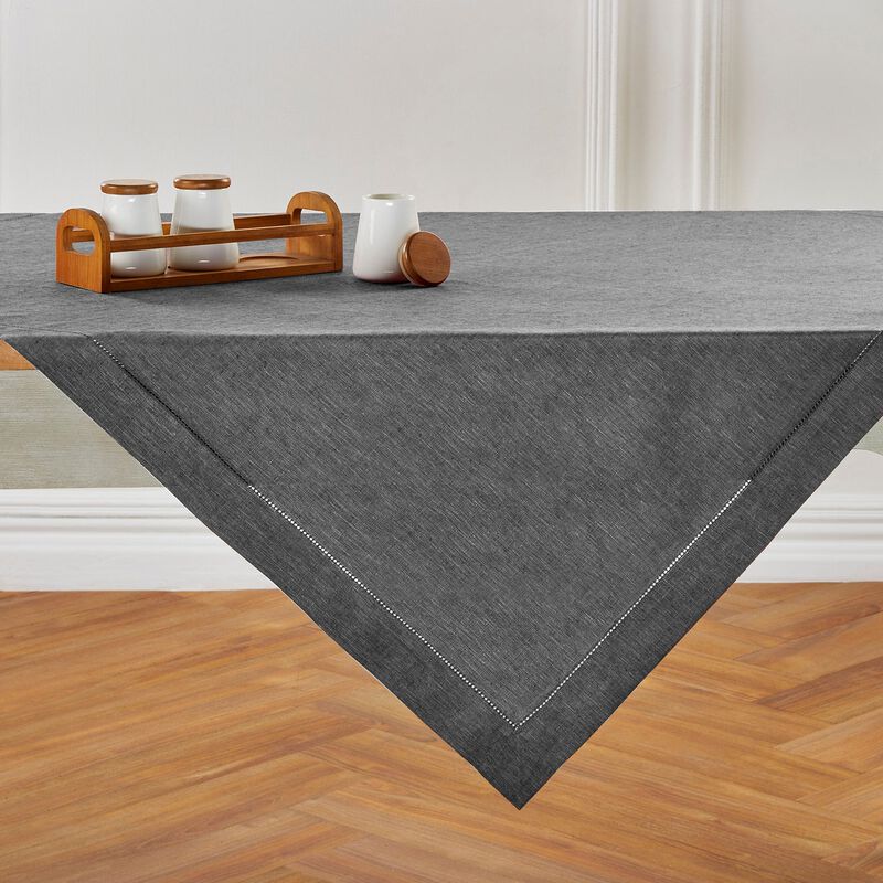 Solino Home 100% Pure Linen Table Throw 52 x 52 Inch | Milan for Thanksgiving, Christmas