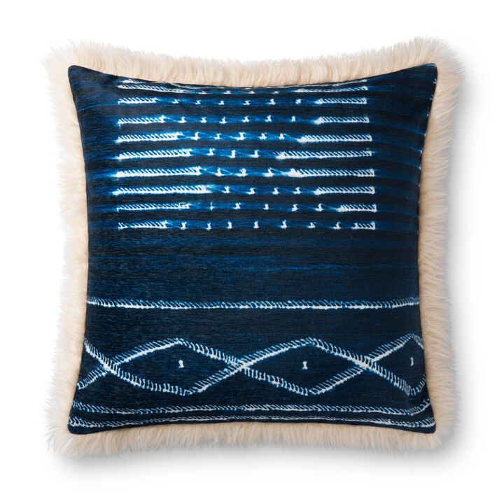 P0786 Multi/Ivory 22"x22" Down Pillow