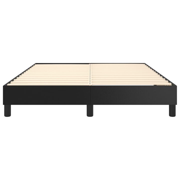 vidaXL Box Spring Bed Frame Black 53.9"x74.8" Full Faux Leather
