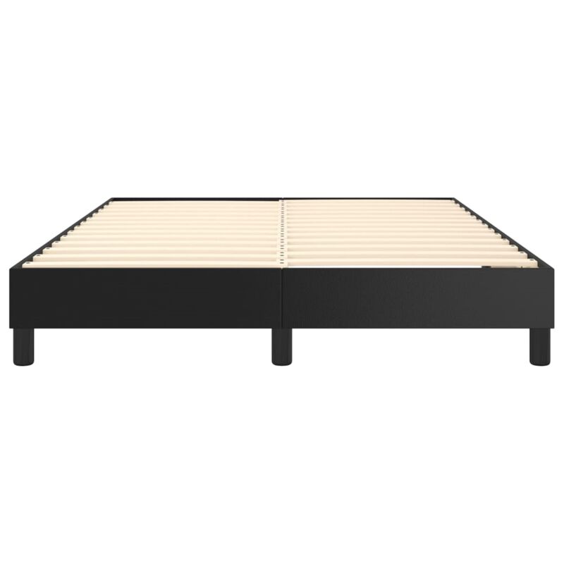 vidaXL Box Spring Bed Frame Black 53.9"x74.8" Full Faux Leather