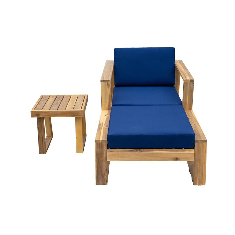 Merax Acacia Wood Outdoor Lounge Chair Seating Set