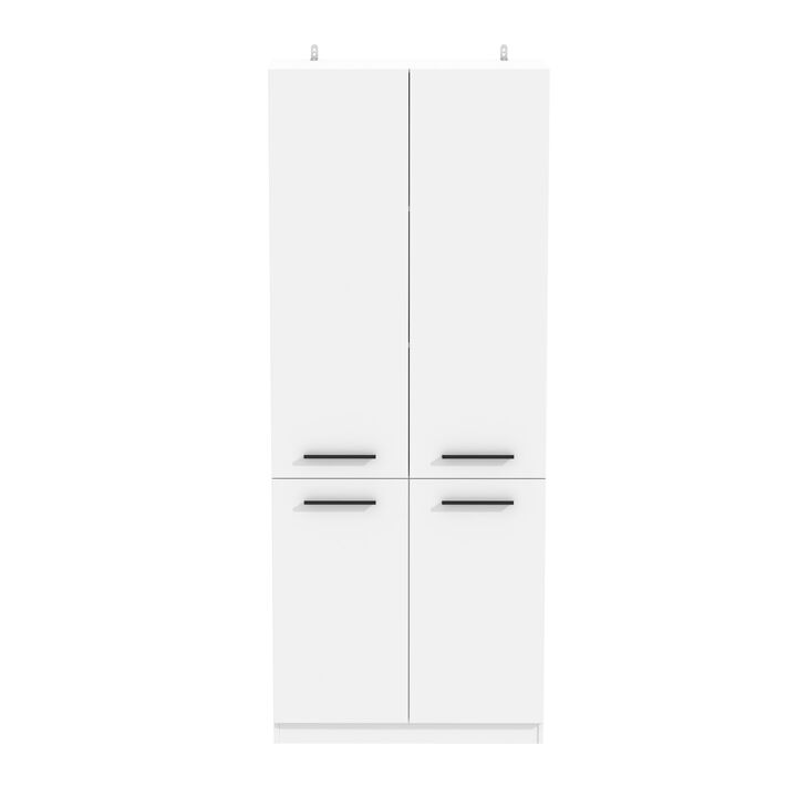 FUFU&GAGA 78.7" Kitchen Pantry Cabinet with Adjustable Shelves, (31.5" W x 13.7" D x 78.7" H),White