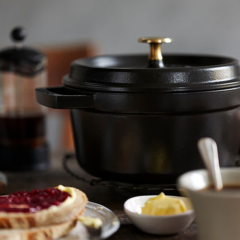 Staub Cast Iron 2.75-qt Round Cocotte - White Truffle