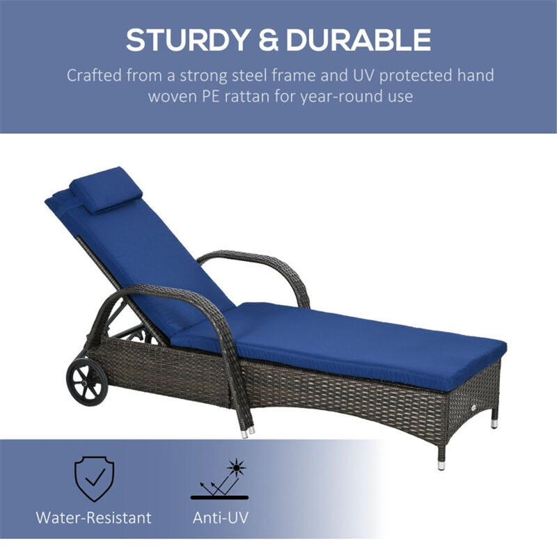 Set of 2 Reclining Chaise Lounges, Ergonomic Adjustable Chairs for Relaxing & Lounging