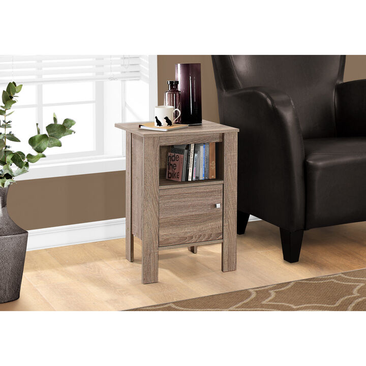 Monarch Specialties I 2136 Accent Table, Side, End, Nightstand, Lamp, Storage, Living Room, Bedroom, Laminate, Brown, Transitional