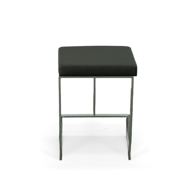 Carolina Living Kafka 24 Counter Stool - Chrome - Black Leatherette Upholstery
