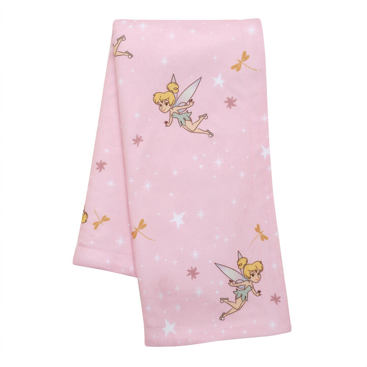 Bedtime Originals Tinker Bell Baby Blanket - Pink, White, Disney, Garden, Floral