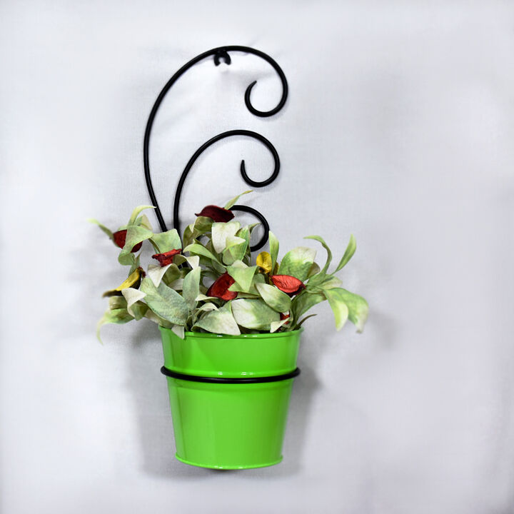 Handmade 100% Iron Round Modern Yellow Coated Color 12.8 x 4.9 x 4.6 Inches Planters Pot 1007 BBH Homes