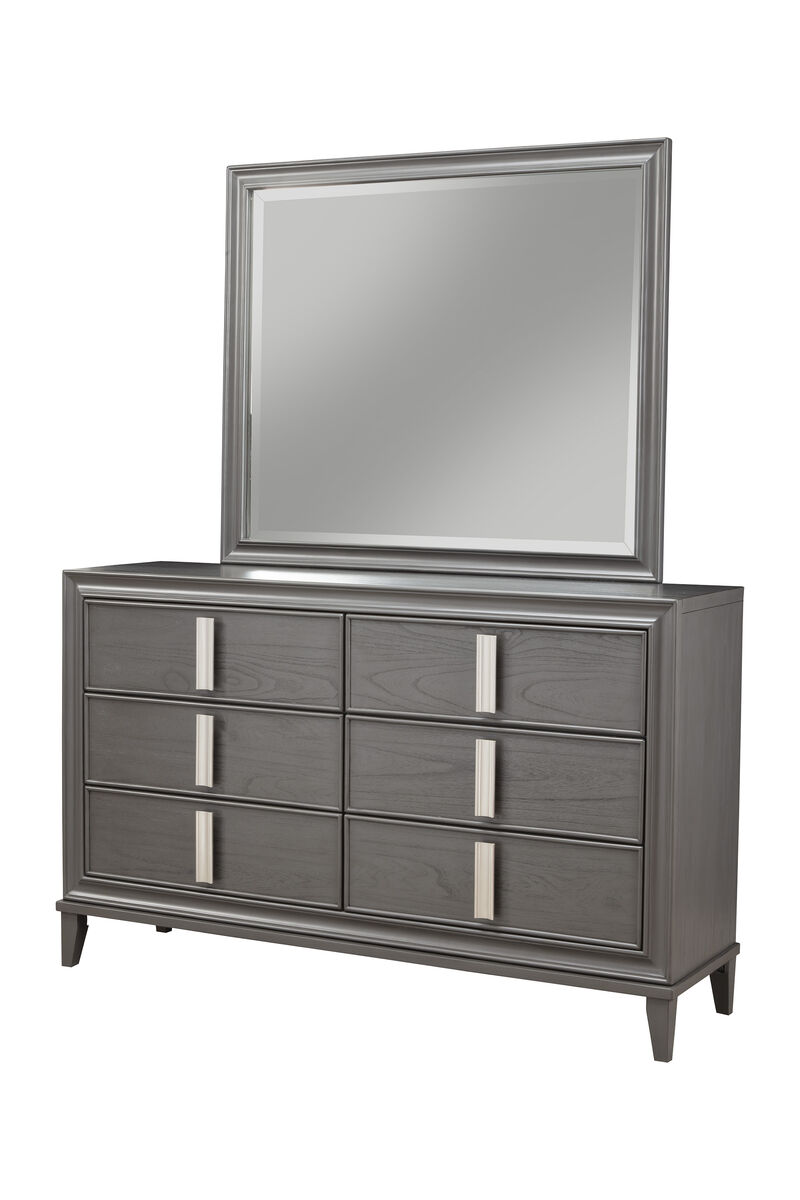 Lorraine 6 Drawer Dresser, Dark Grey