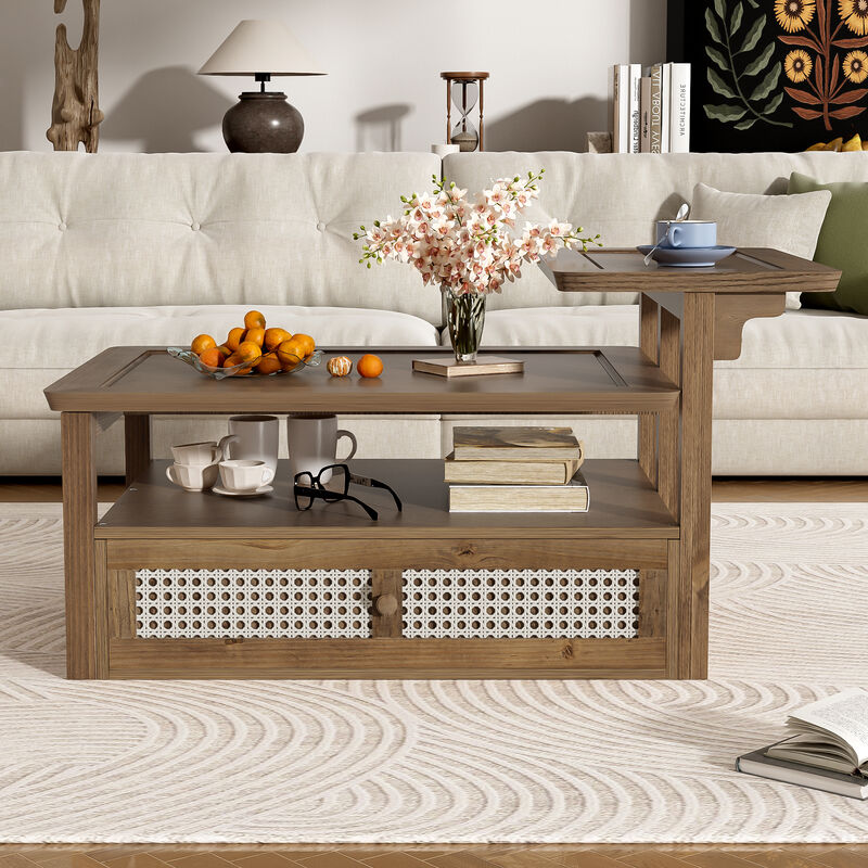 Merax Coffee Table with 1 Storage Shelf