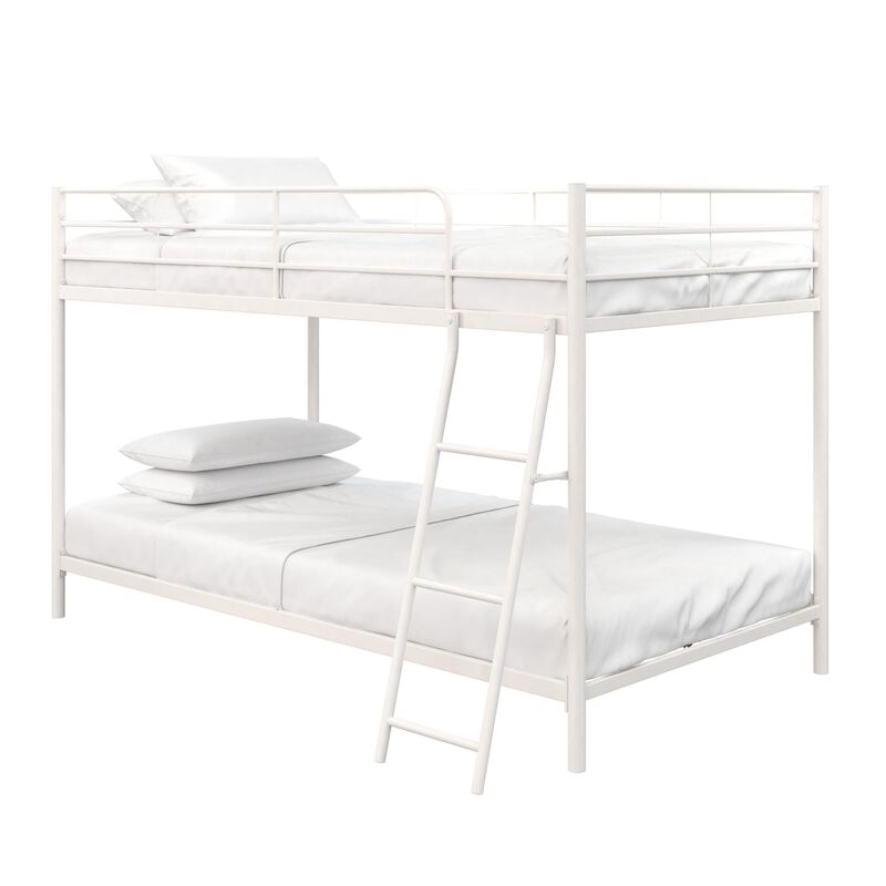 Atwater Living Bloor Small Space Metal Bunk Bed with Ladder and Safety Railings