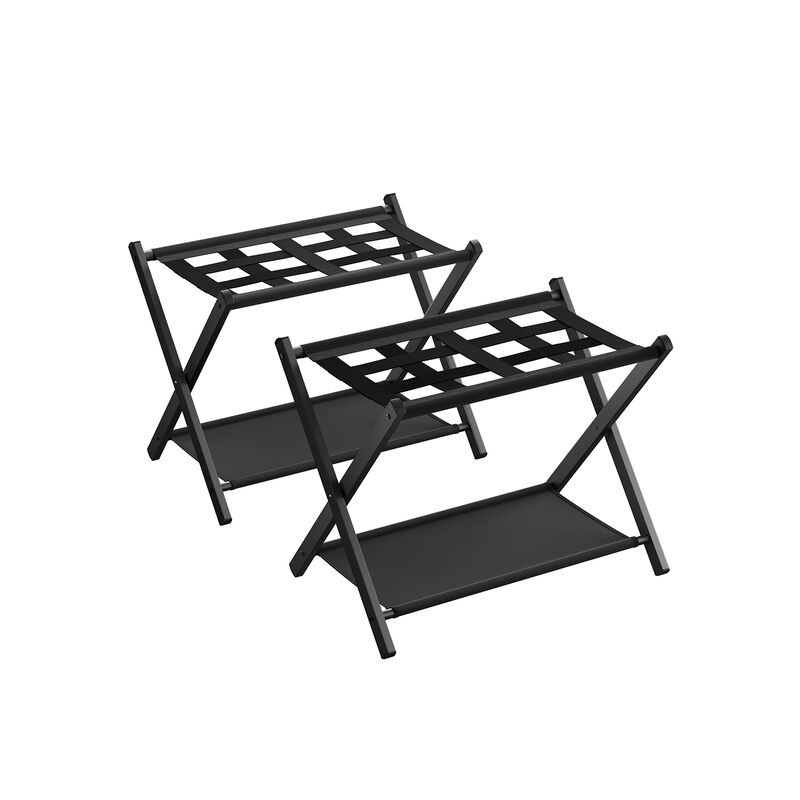 Set of 2 Luggage Racks with Foldable Design for Convenient Travel and Storage