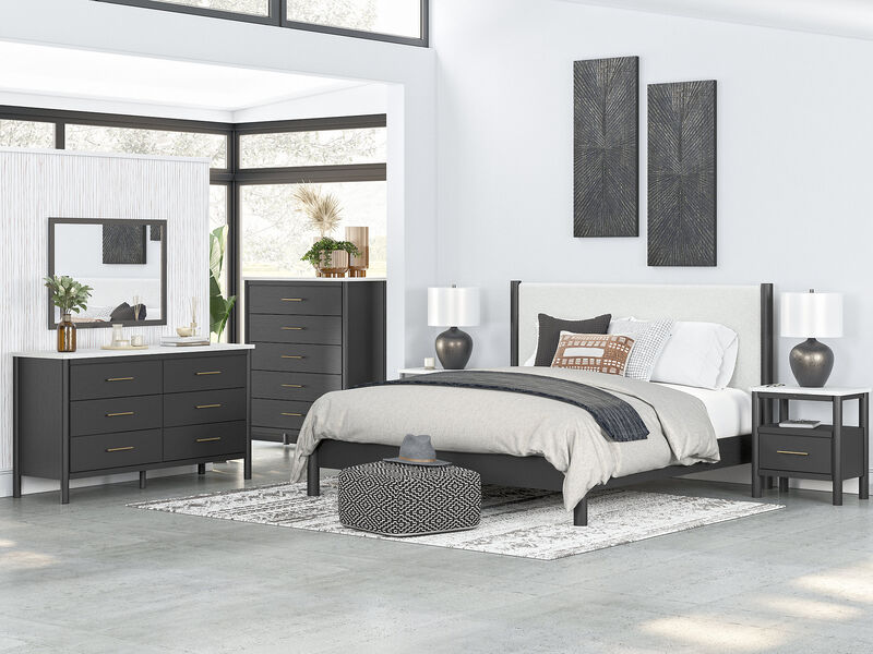King Upholstered Panel Bed