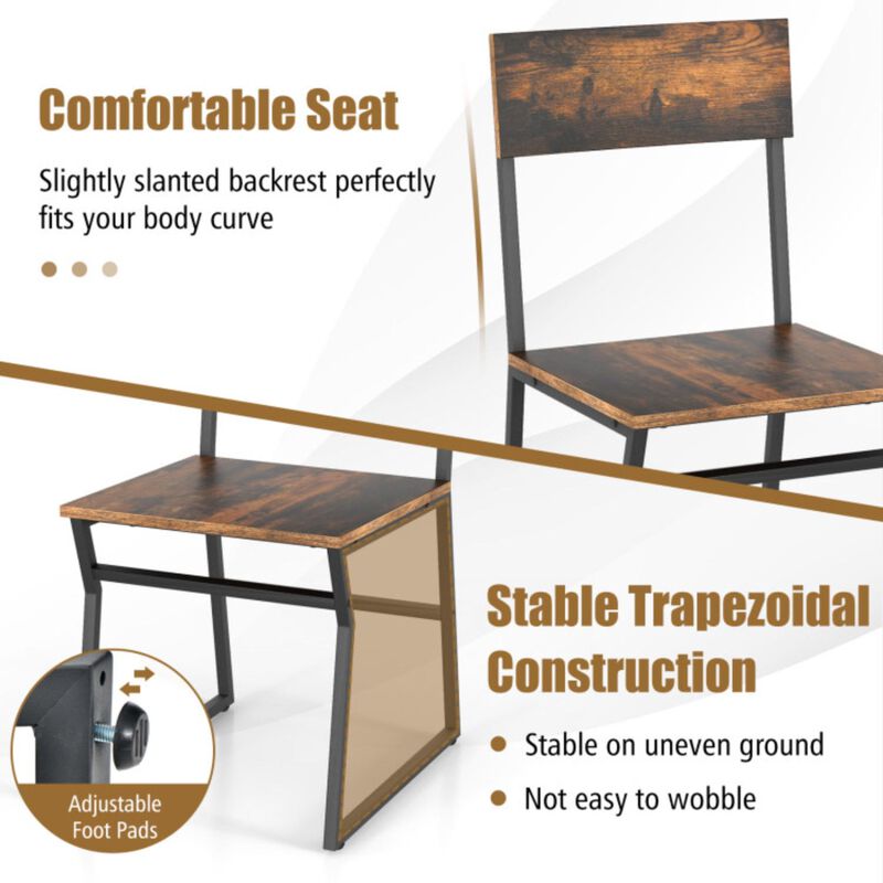 Hivvago 5 Piece Dining Table Set with Storage Rack and Metal Frame
