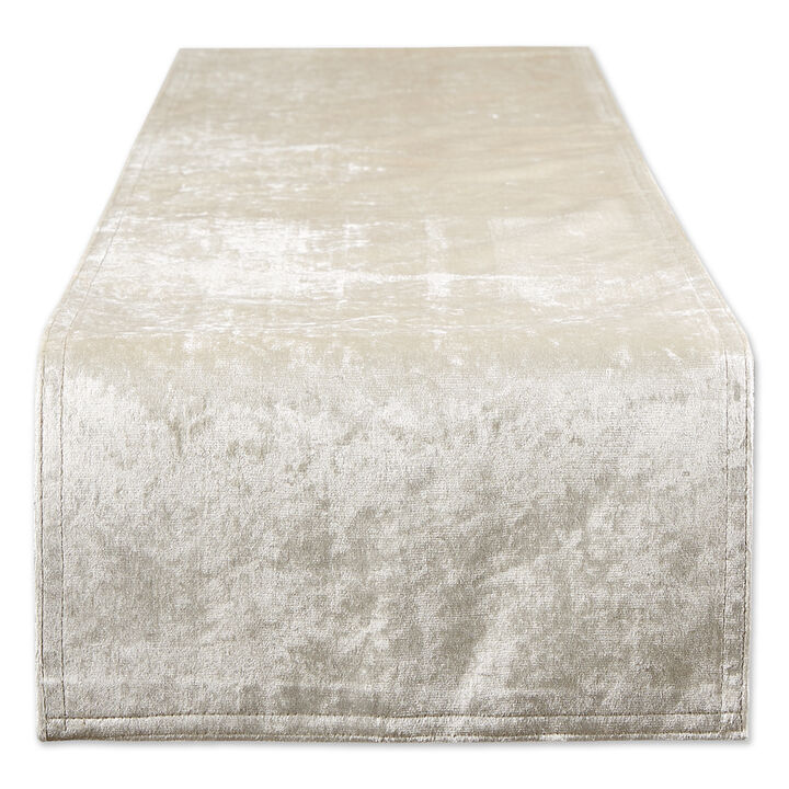 108" Cream White Velvet Table Runner