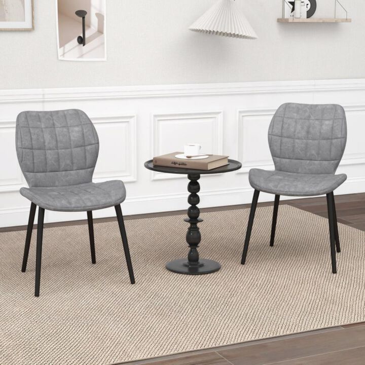 Hivvago Dining Chairs Set of 2 with Padded Back, Metal Legs and Adjustable Foot Pads