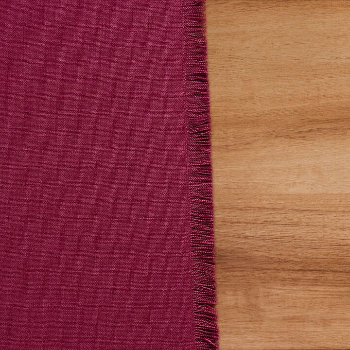 Solino Home 100% Pure Linen Table Runner 14 x 108 Inch | Fringe