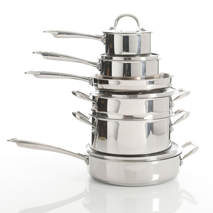 Kenmore Elite Devon 10 Piece Heavy Gauge Stainless Steel Cookware Set