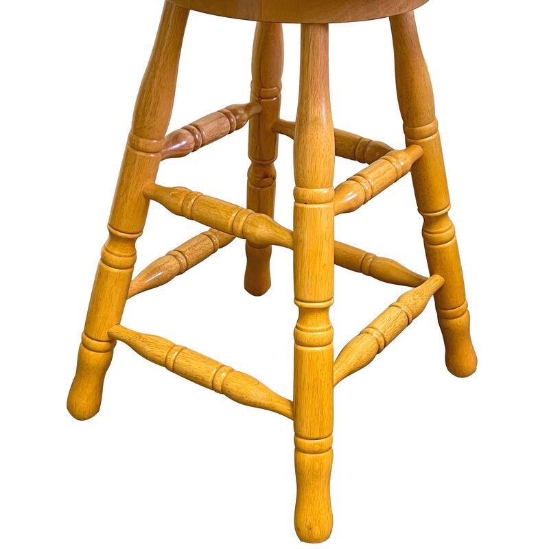 Oak Selections 45 in. High Back Wood Frame 24 in. Bar Stool