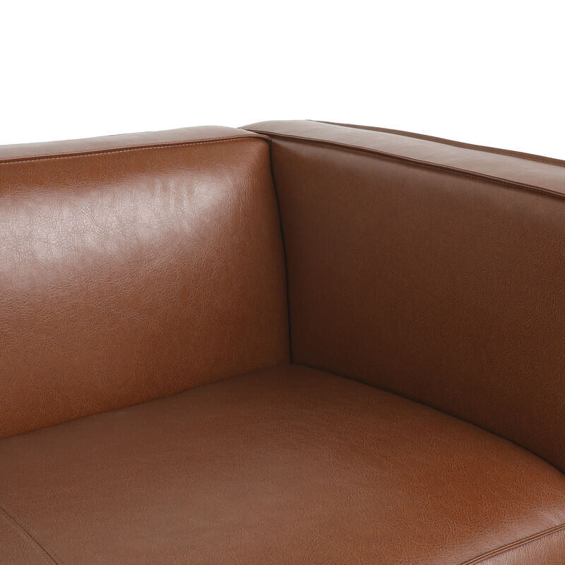 Merax Mid Century PU Leather Sofa Couch