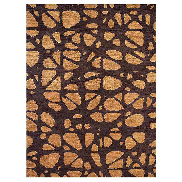 RUGSOTIC CARPETS HAND TUFTED WOOL ECO-FRIENDLY AREA RUGS  - 8'x10', Rectangle Shape, Brown & Beige, Contemporary Modern Design, High Pile Handmade Area Rugs for Living Room, Bed Room (K00927)